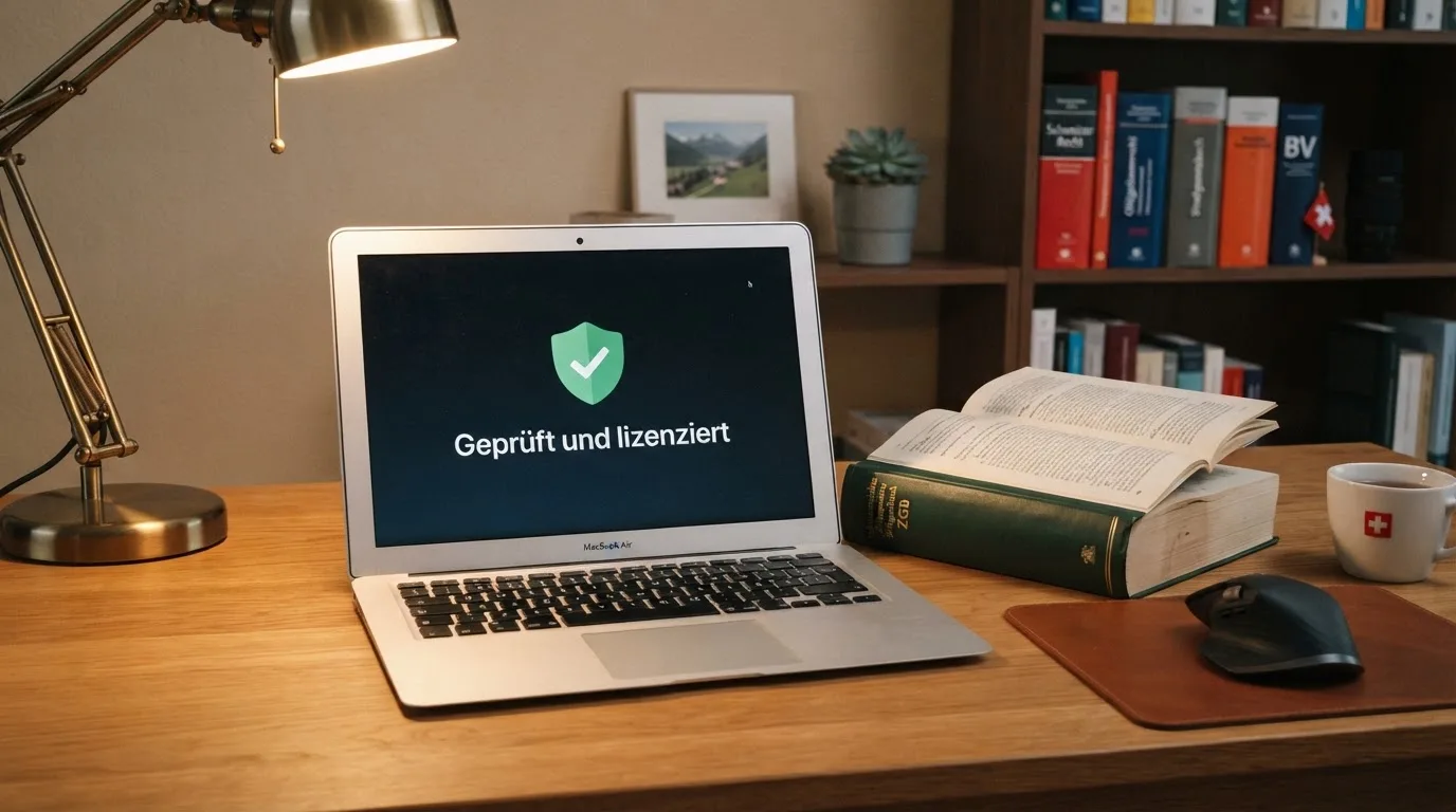 Amtliches Schreiben mit Stempel auf einem Schreibtisch neben einem Gesetzbuch — 10 franken bonus ohne einzahlung casino