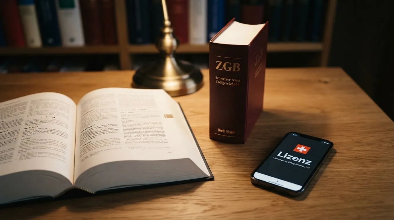 Amtliches Schreiben mit Stempel auf einem Schreibtisch neben einem Gesetzbuch — 40 franken bonus ohne einzahlung casino