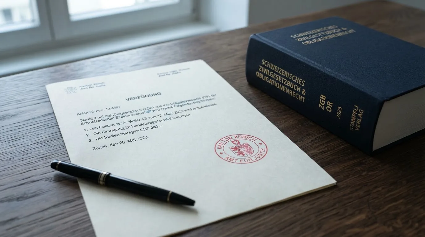 Amtliches Schreiben mit Stempel auf einem Schreibtisch neben einem Gesetzbuch — casino mit hoher gewinnchance