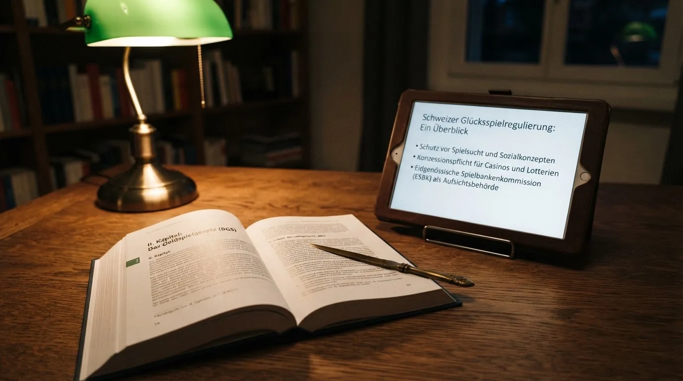 Amtliches Schreiben mit Stempel auf einem Schreibtisch neben einem Gesetzbuch — online casino bonus ohne einzahlung sofort
