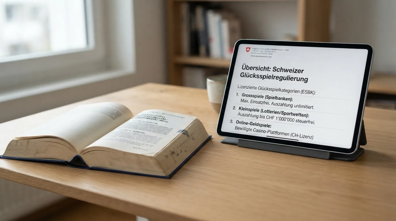 Amtliches Schreiben mit Stempel auf einem Schreibtisch neben einem Gesetzbuch — online casino einzahlungsbonus
